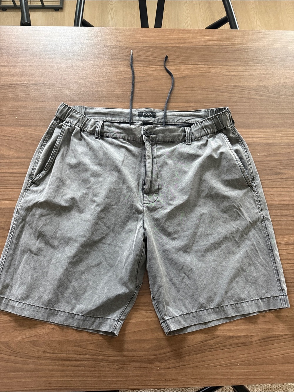 RVCA Men's Charcoal Gray Flat Front Shorts